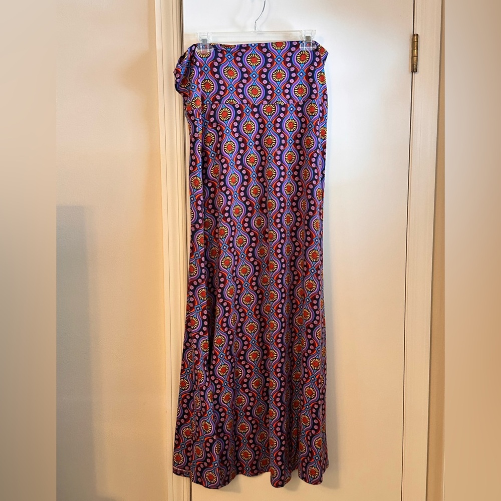 Colorful Boho flower Patterned Maxi Skirt